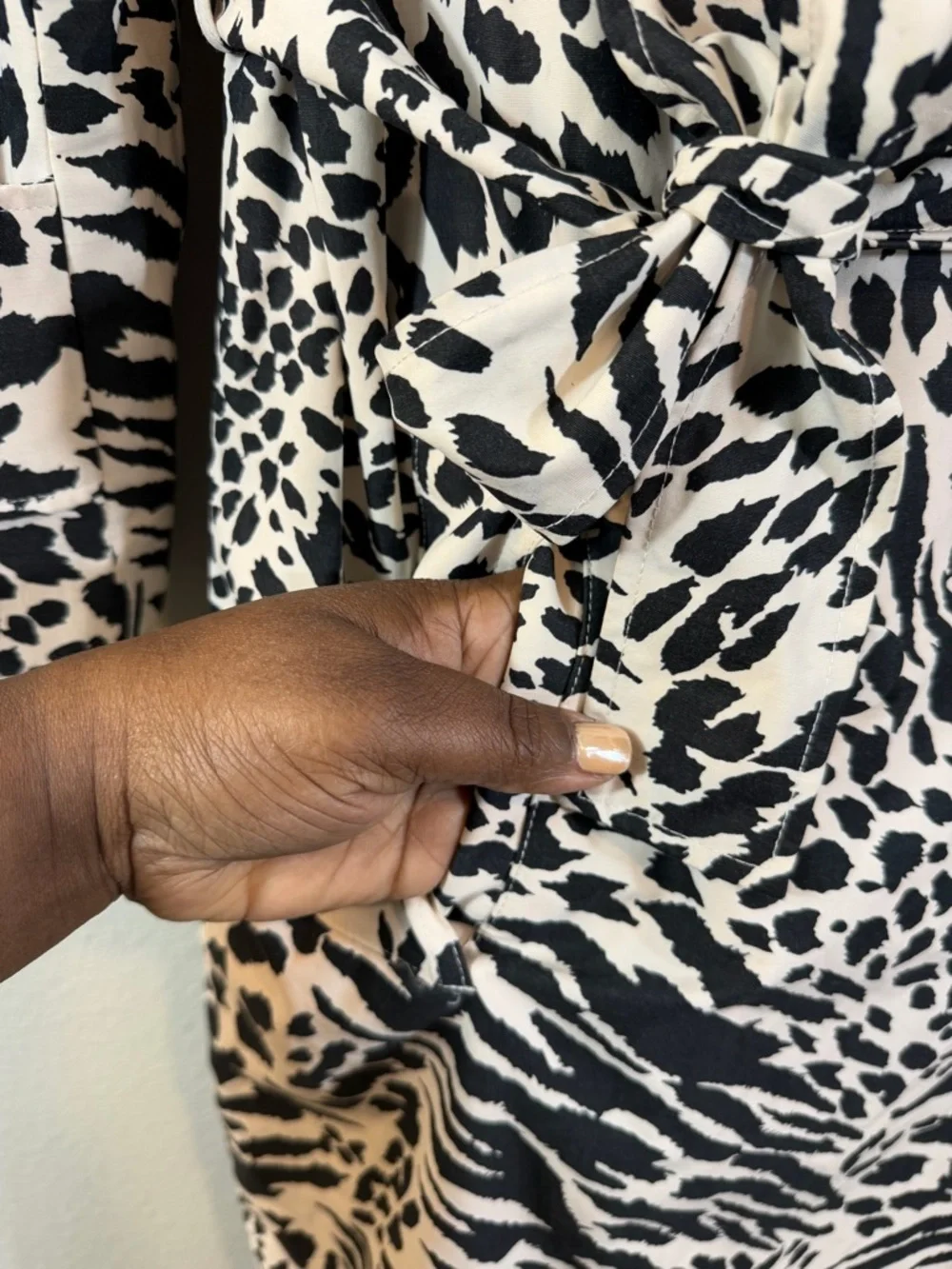Sergio Hudson x Target Trench Coat XS Black White Animal Print Strong Shoulder - Picture 6 of 13